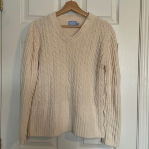 Denver Hayes fuzzy cable knit sweater